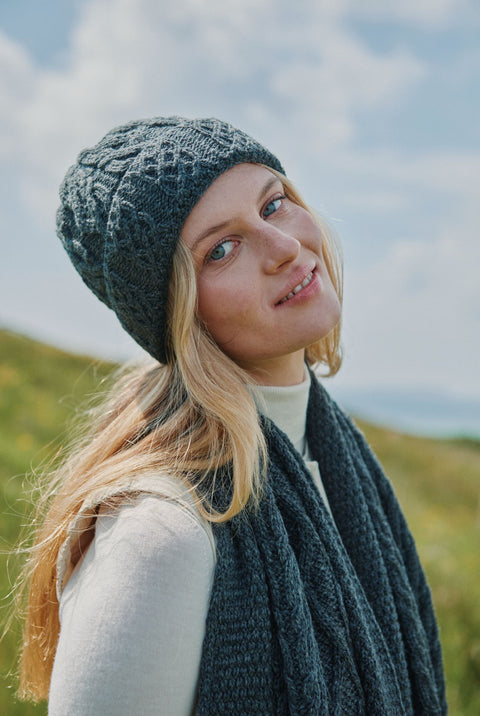 Finlough Aran Hat -  Grey